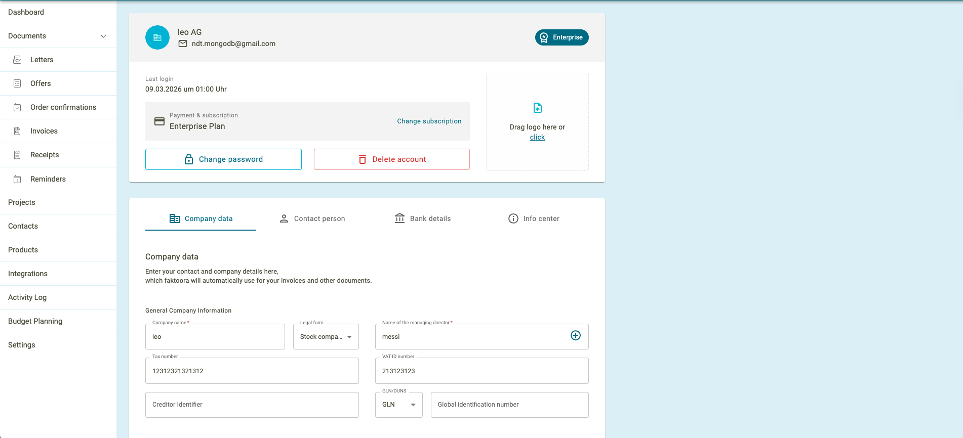 Profile & account settings